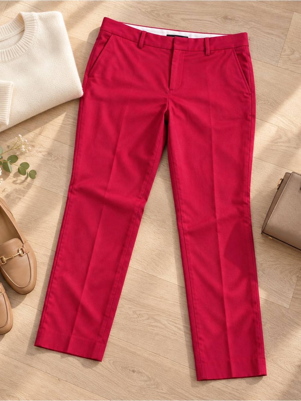 Banana Republic Sloan Curvy Fit Pants 14 Raspberry Pink Stretch Slim Leg